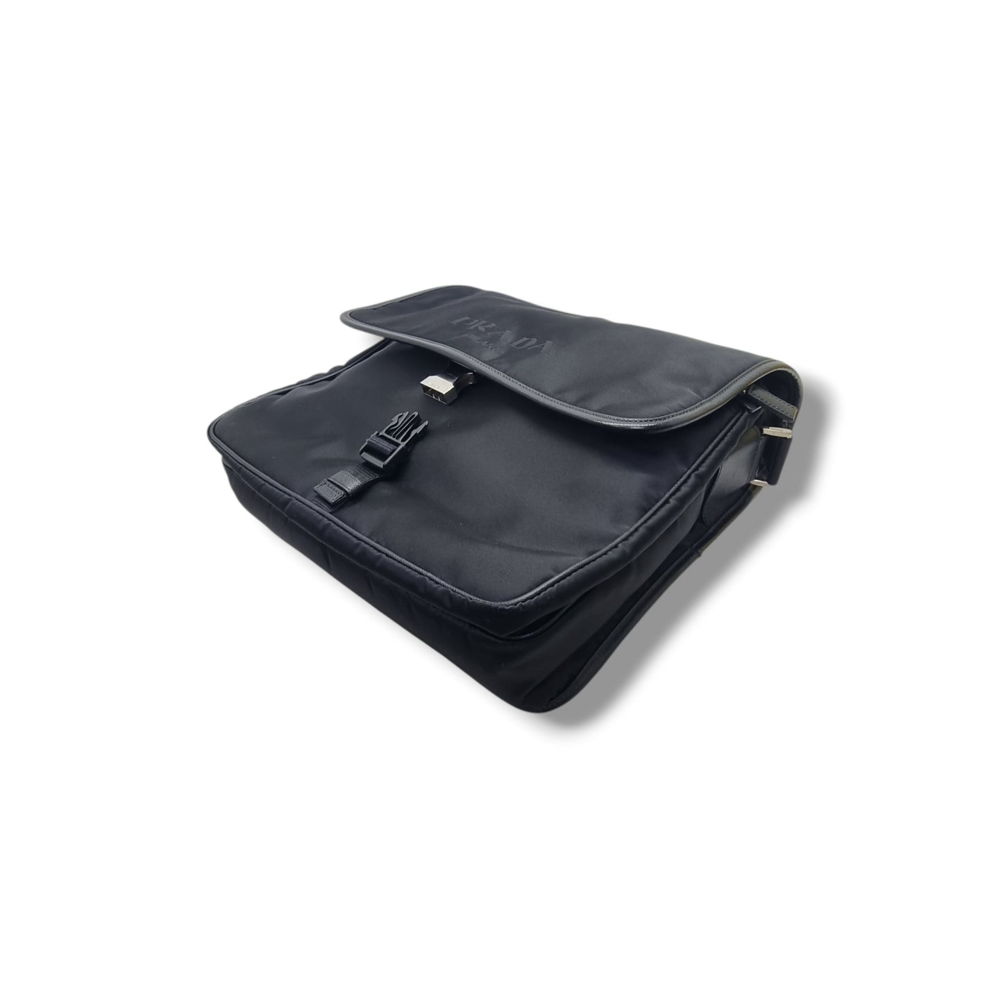 Prada V166 Tessuto Messenger Bag Shw (Black)