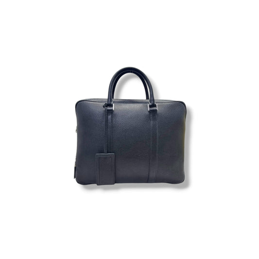 Prada Saffiano Grained Leather Document Bag Shw (Black)