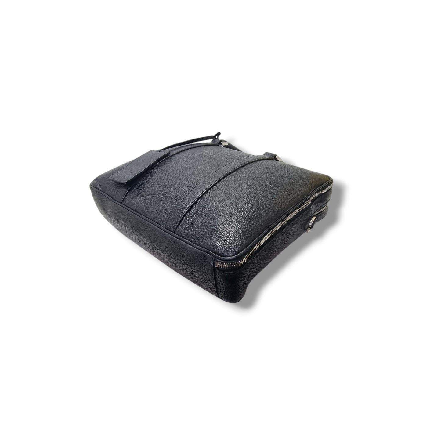 Prada Saffiano Grained Leather Document Bag Shw (Black)