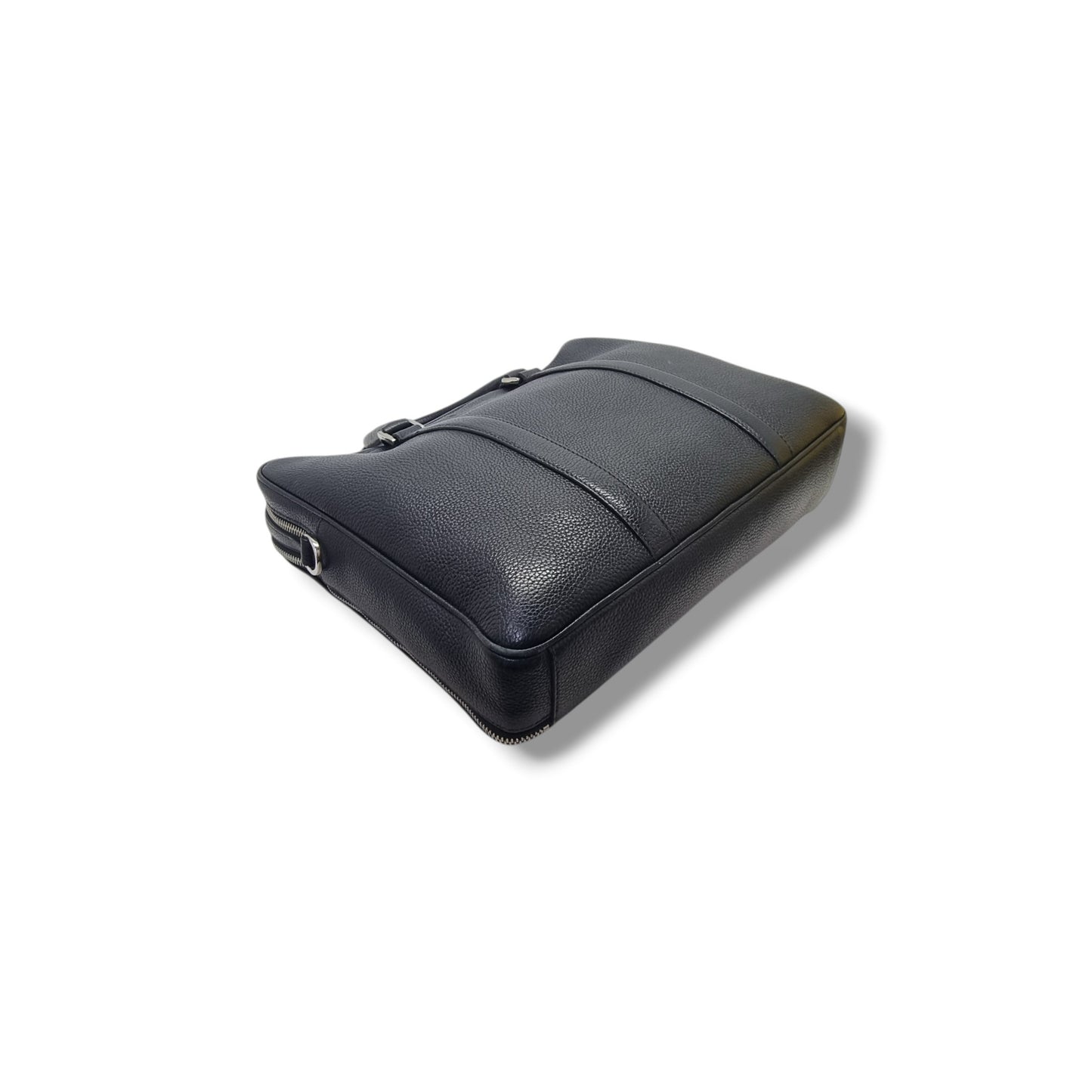 Prada Saffiano Grained Leather Document Bag Shw (Black)