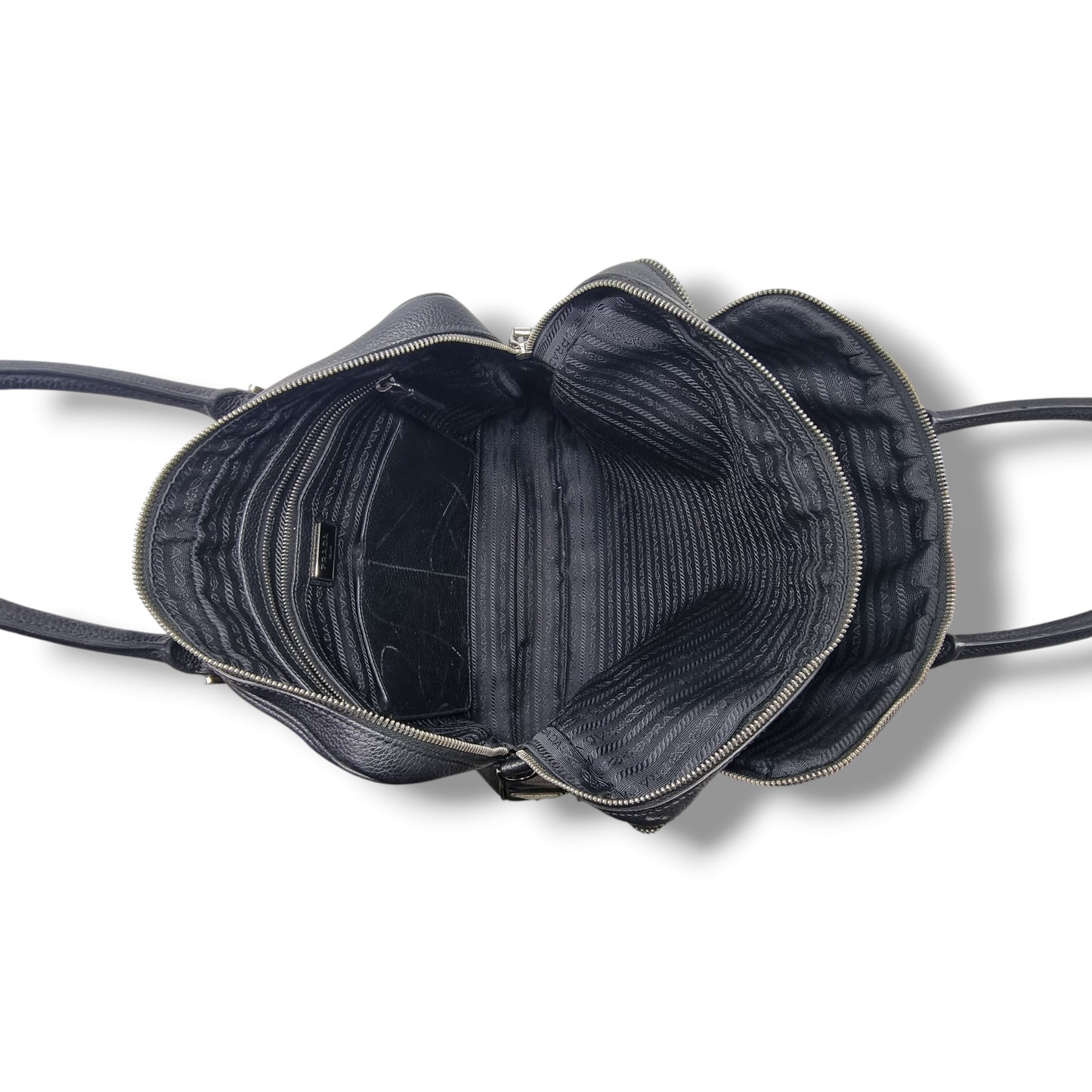 Prada Saffiano Grained Leather Document Bag Shw (Black)