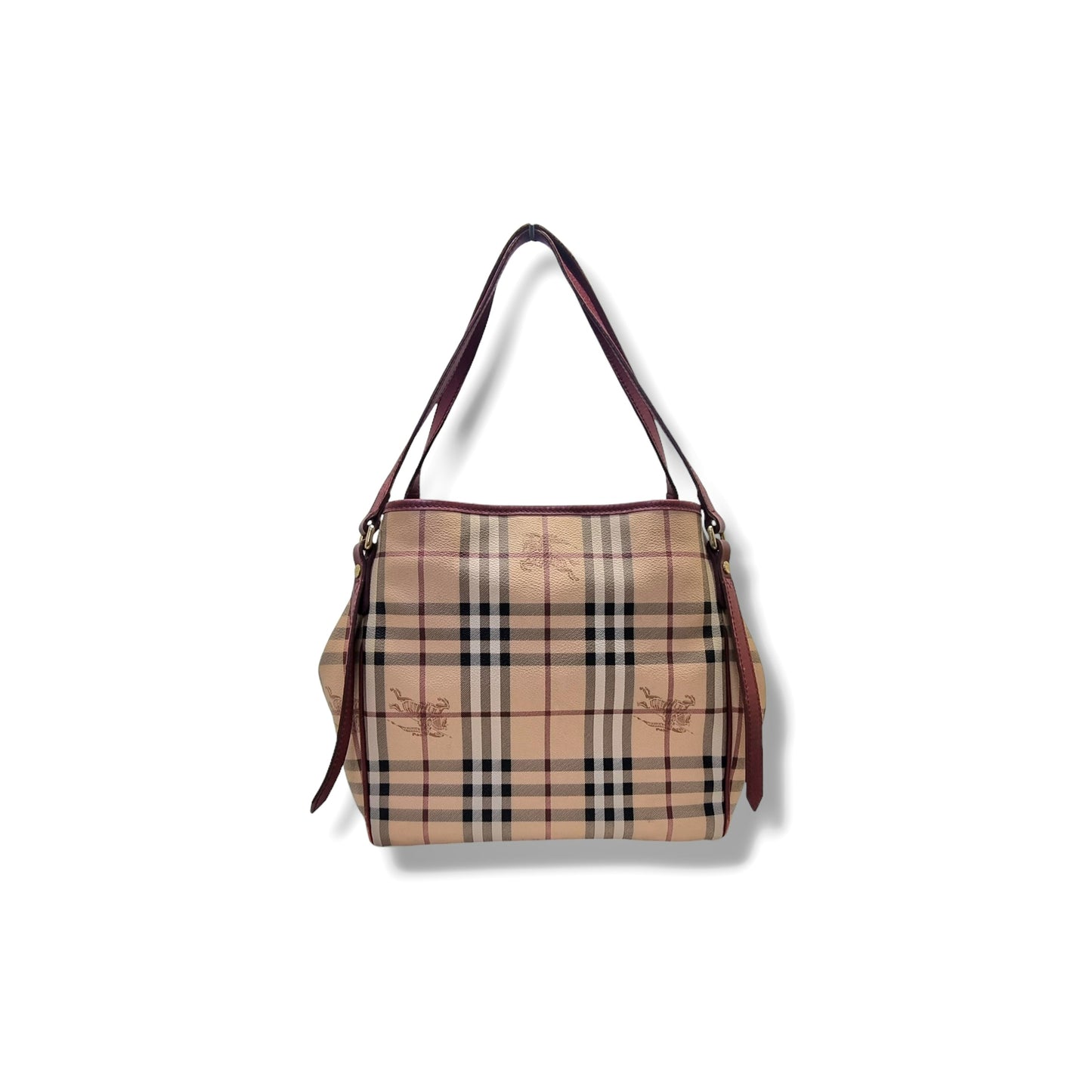 Burberry Haymarket Check Canterbury Canvas Hobo Bag Ghw (Red)