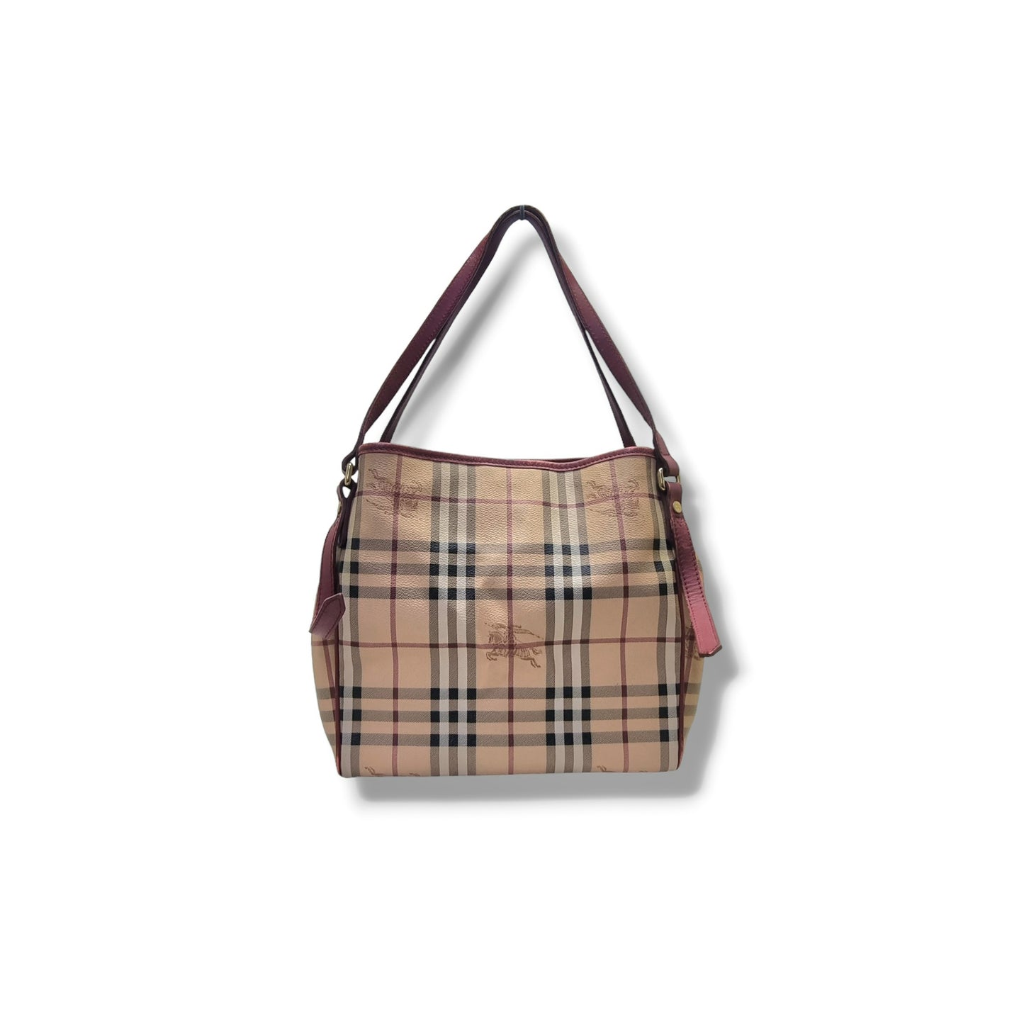 Burberry Haymarket Check Canterbury Canvas Hobo Bag Ghw (Red)