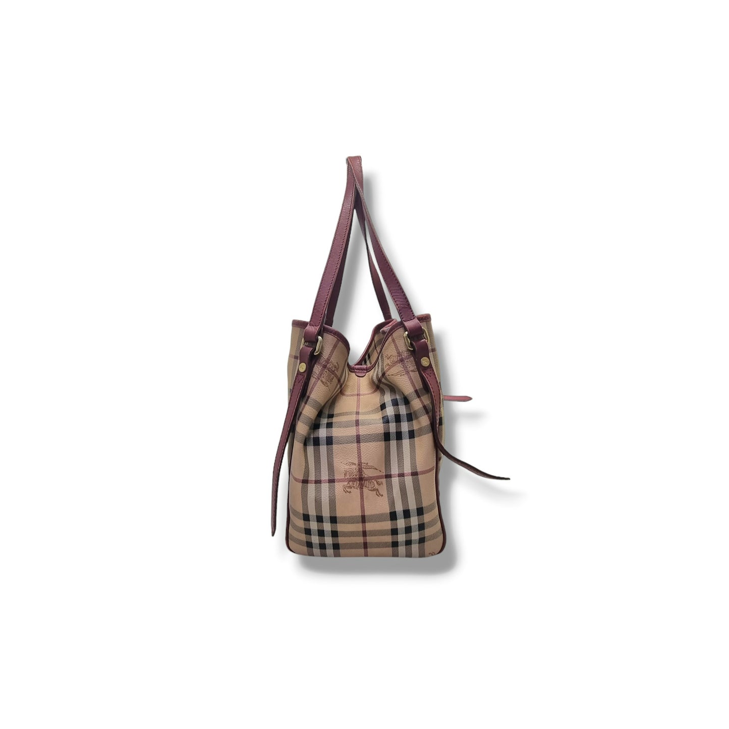 Burberry Haymarket Check Canterbury Canvas Hobo Bag Ghw (Red)
