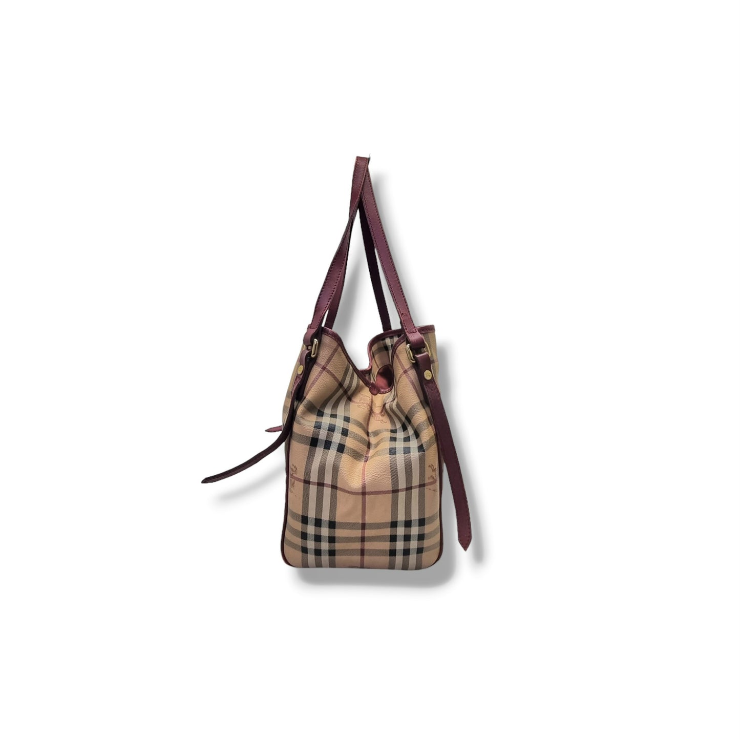 Burberry Haymarket Check Canterbury Canvas Hobo Bag Ghw (Red)
