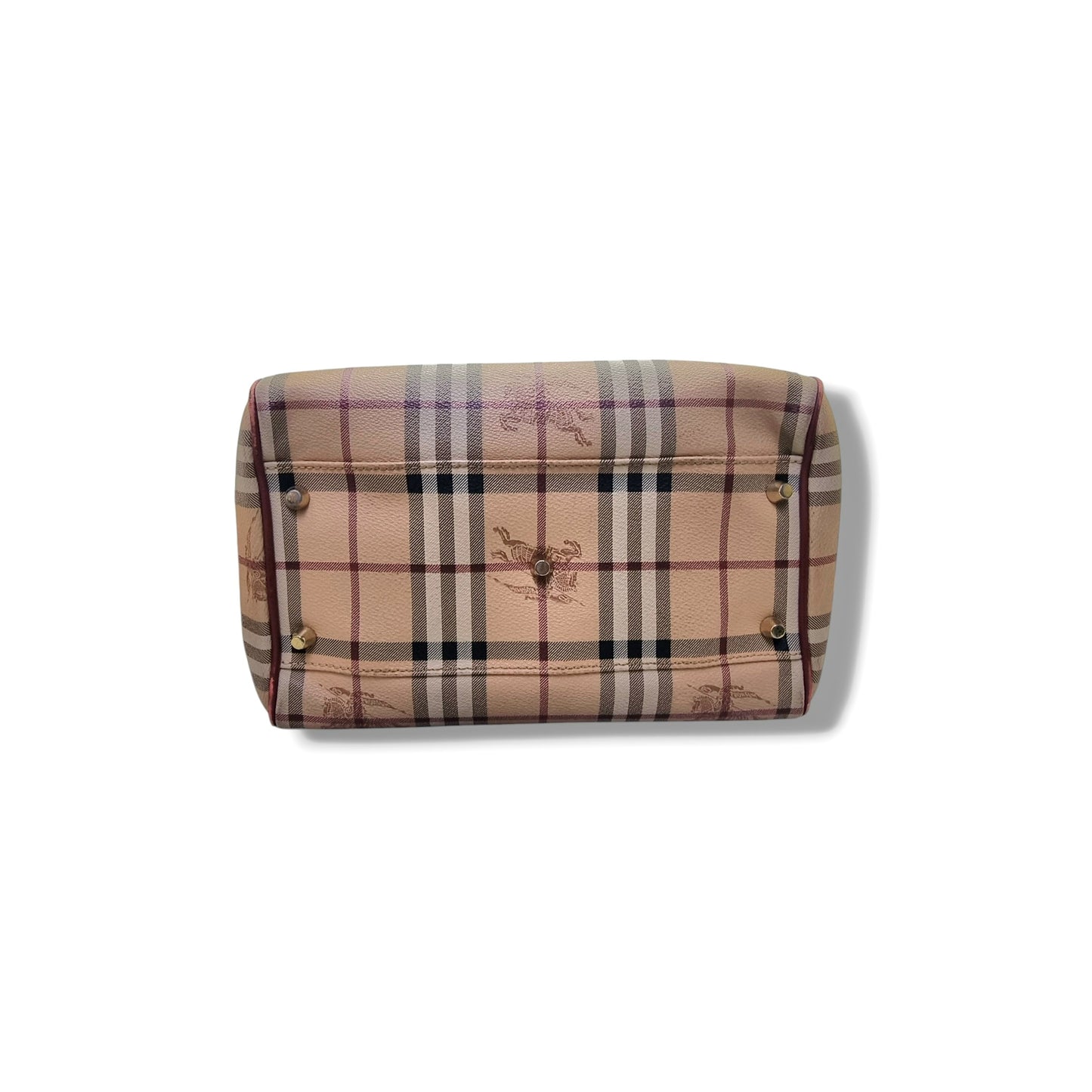 Burberry Haymarket Check Canterbury Canvas Hobo Bag Ghw (Red)