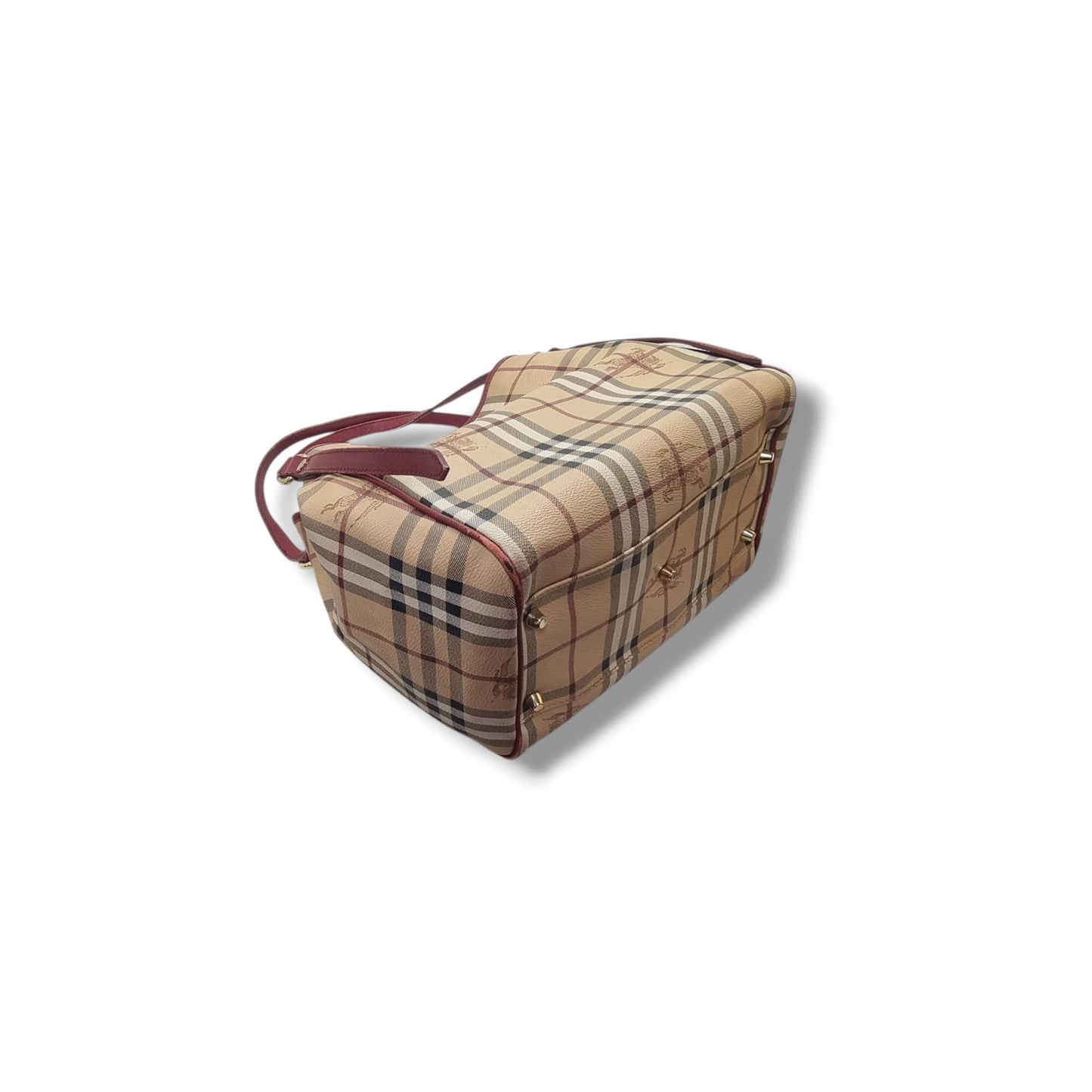 Burberry Haymarket Check Canterbury Canvas Hobo Bag Ghw (Red)