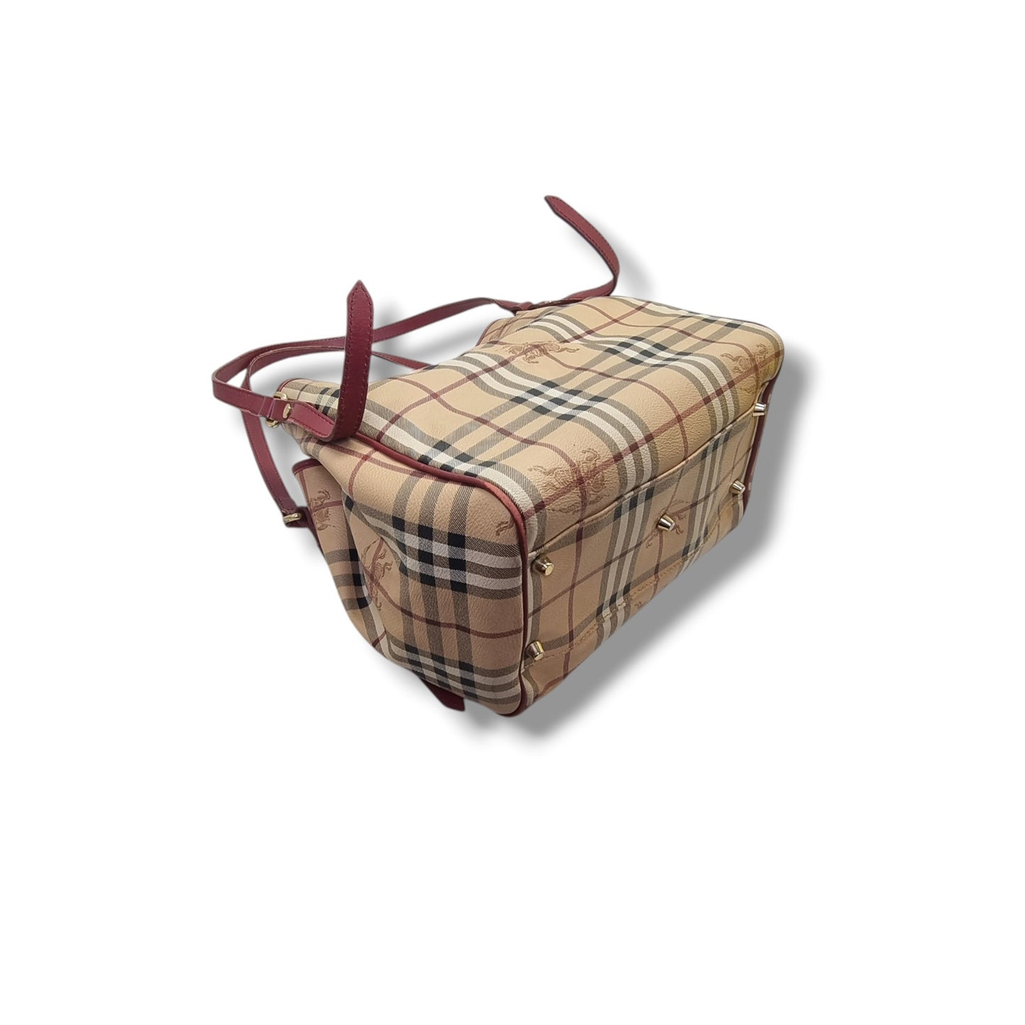 Burberry Haymarket Check Canterbury Canvas Hobo Bag Ghw (Red)