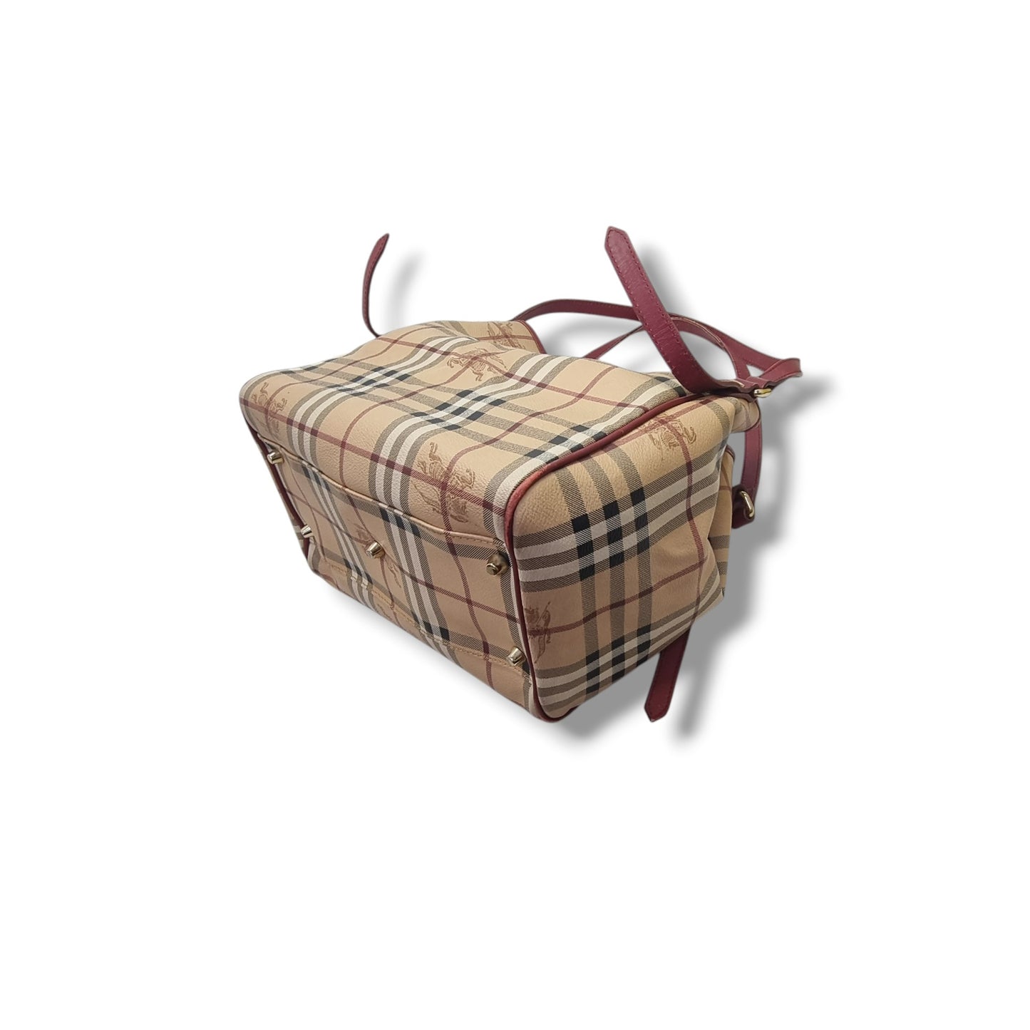 Burberry Haymarket Check Canterbury Canvas Hobo Bag Ghw (Red)