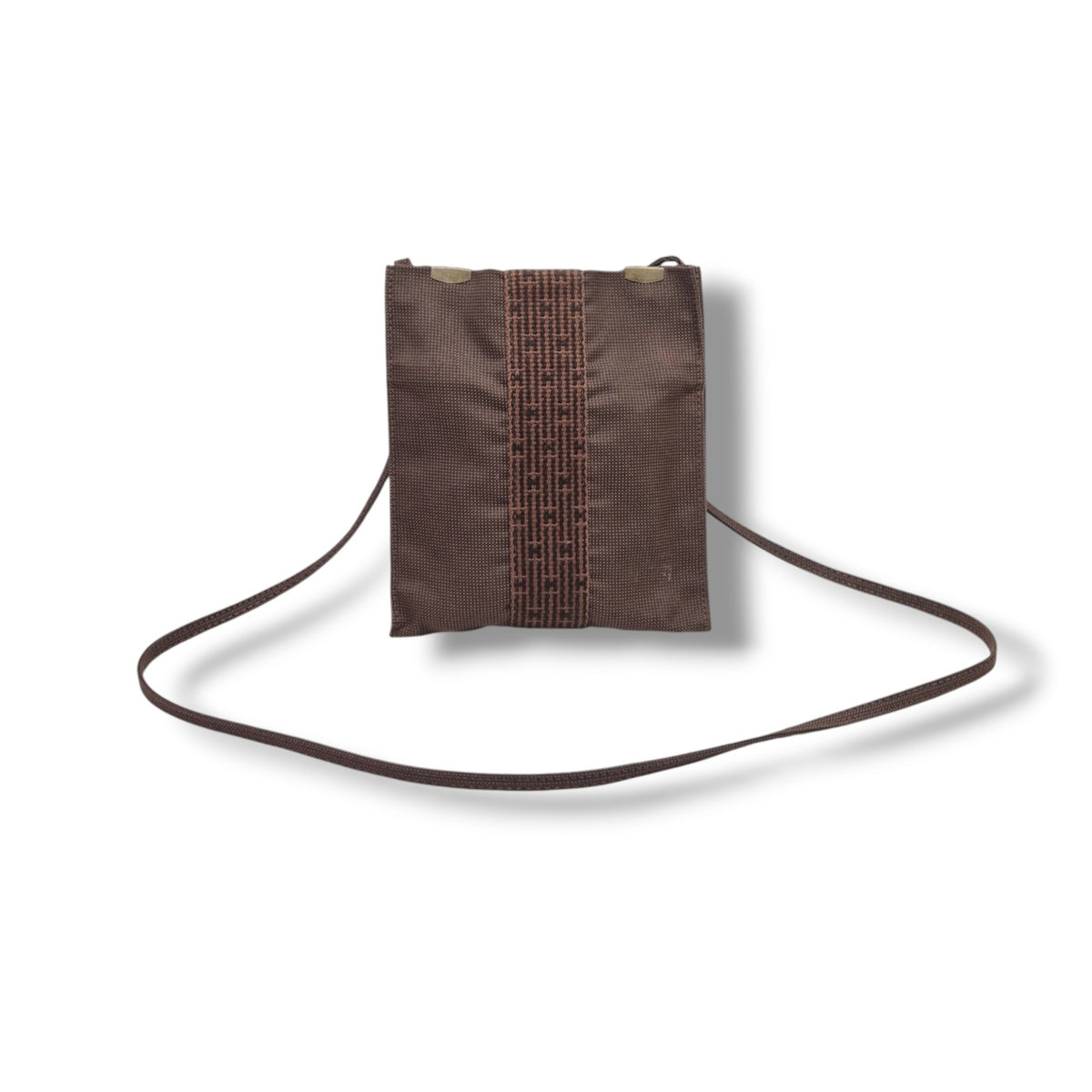 Hermes Herline Canvas Pochette Crossbody (Brown)