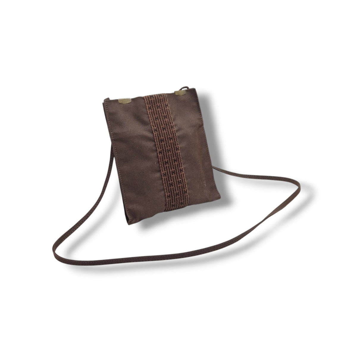 Hermes Herline Canvas Pochette Crossbody (Brown)