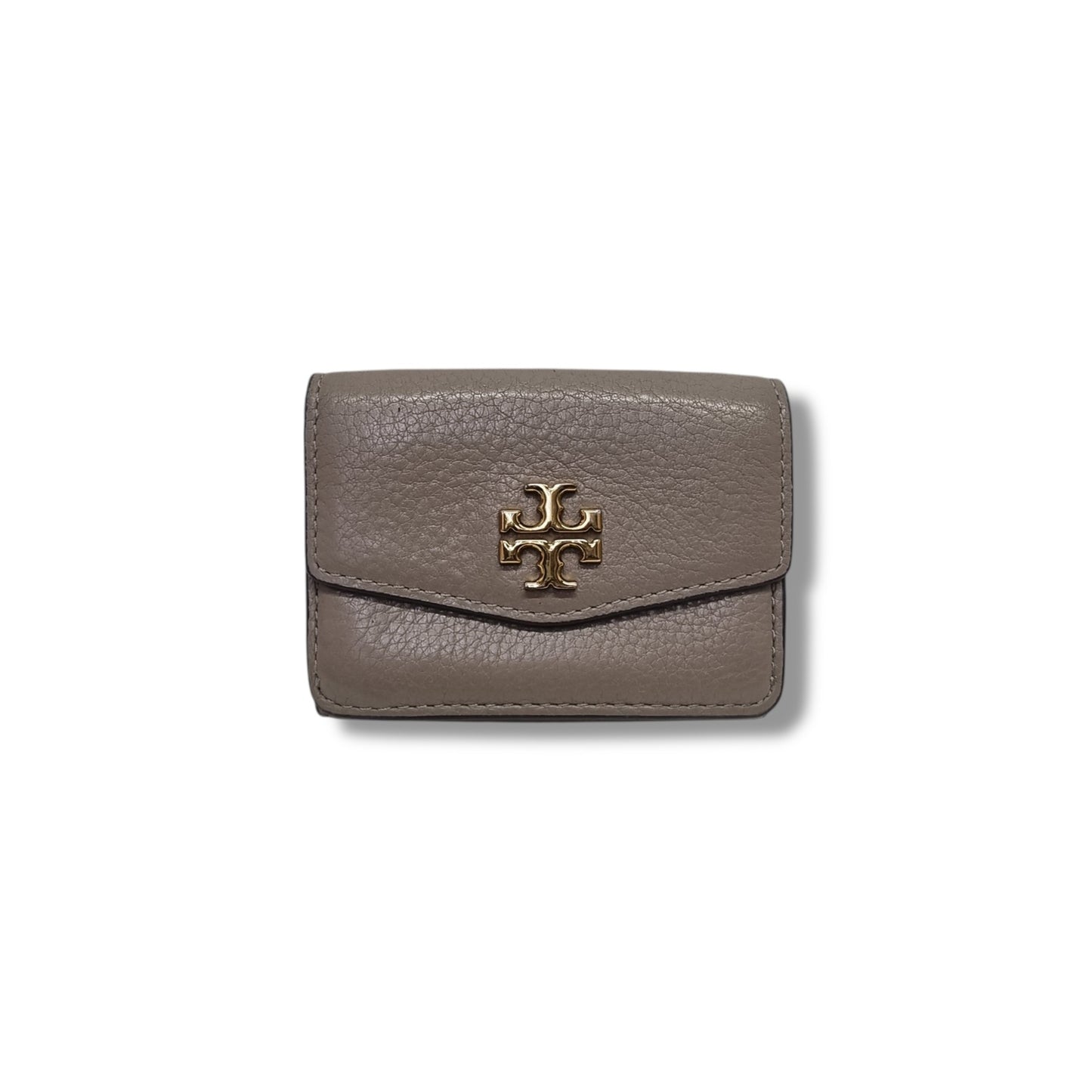 Tory Burch Wallet Kira Tri Fold Mini Pebbled Leather Ghw ( Grey)