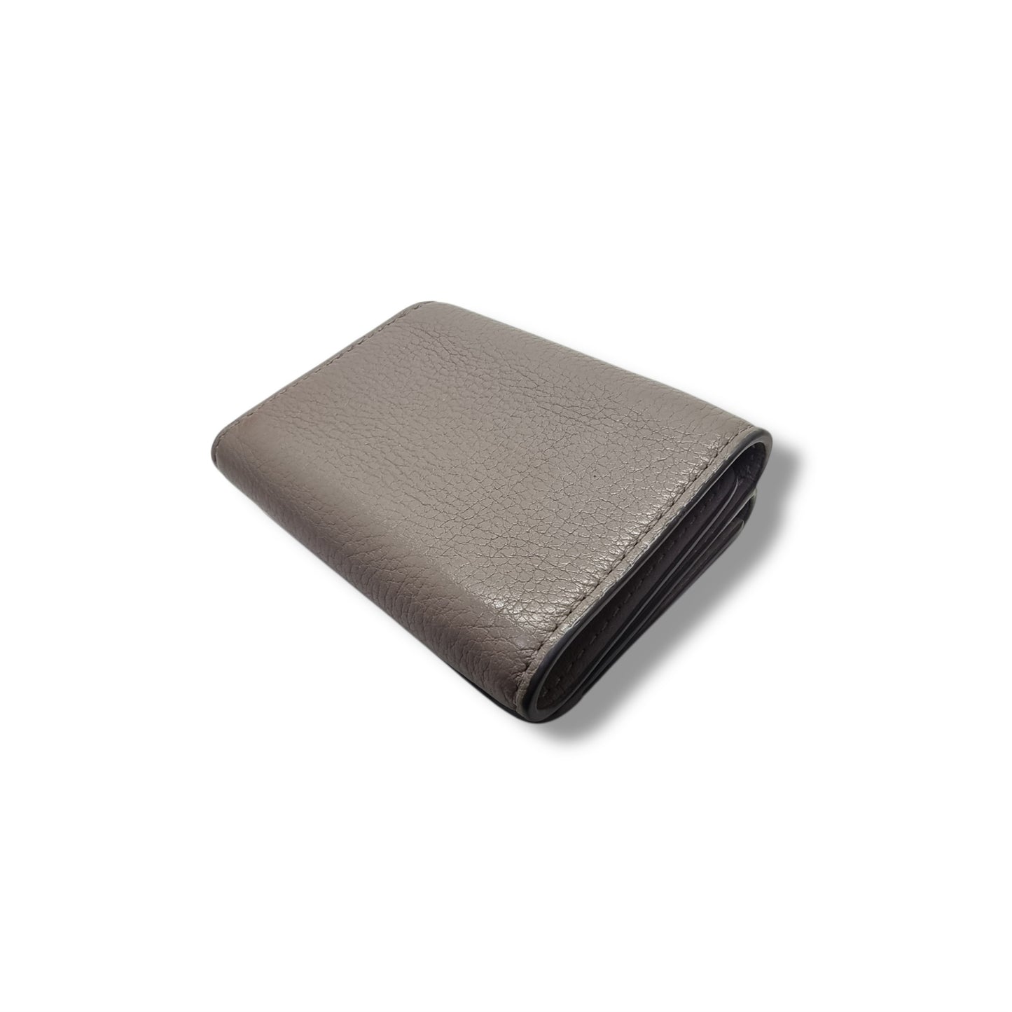 Tory Burch Wallet Kira Tri Fold Mini Pebbled Leather Ghw ( Grey)