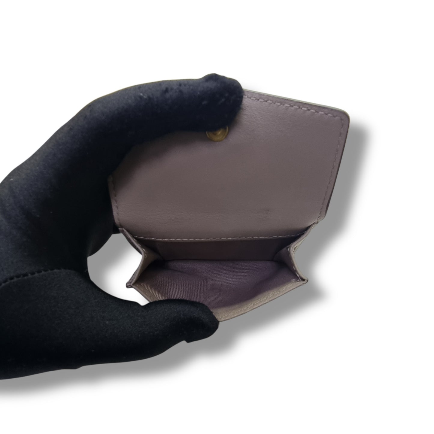 Tory Burch Wallet Kira Tri Fold Mini Pebbled Leather Ghw ( Grey)