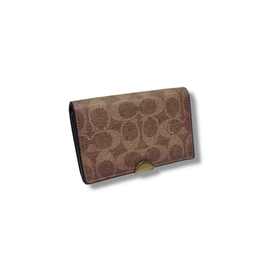 Coach Dreamer Card Case In Signature Canvas Ghw (Brown)