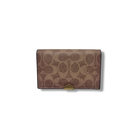 Coach Dreamer Card Case In Signature Canvas Ghw (Brown)