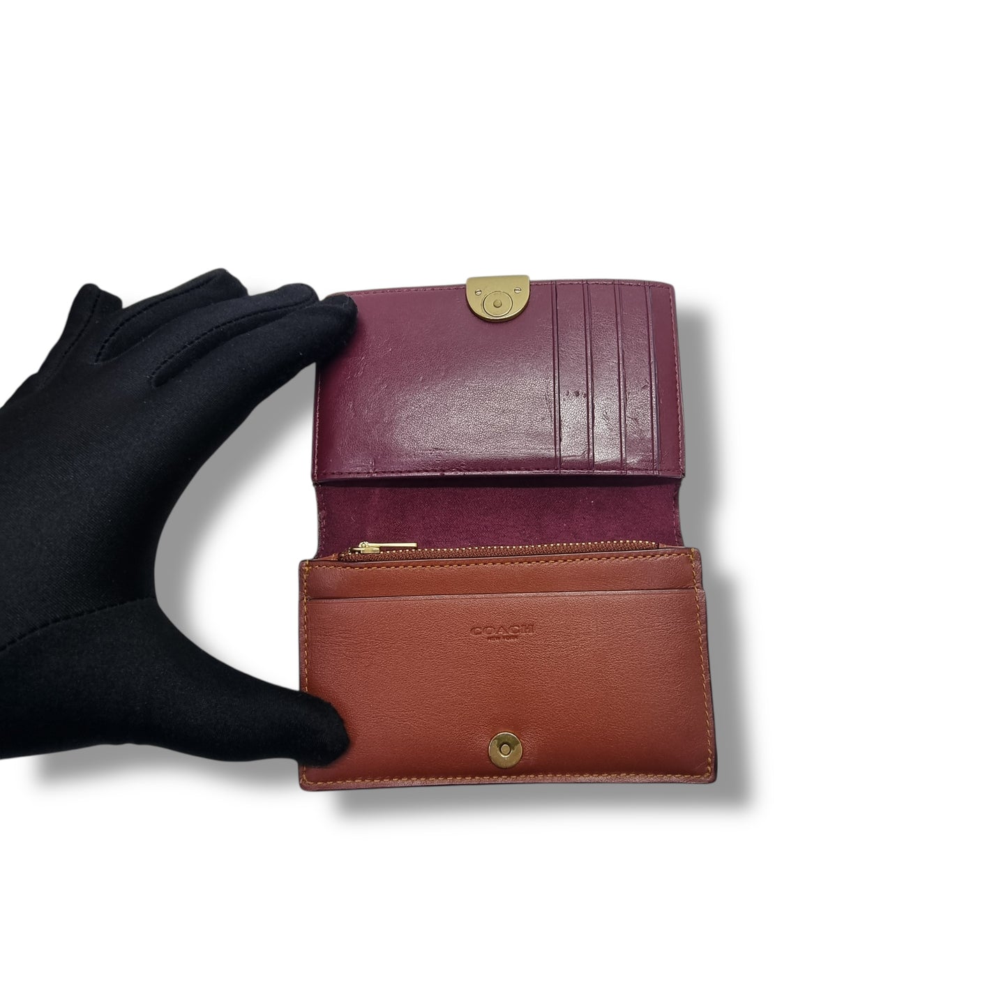 Coach Dreamer Card Case In Signature Canvas Ghw (Brown)