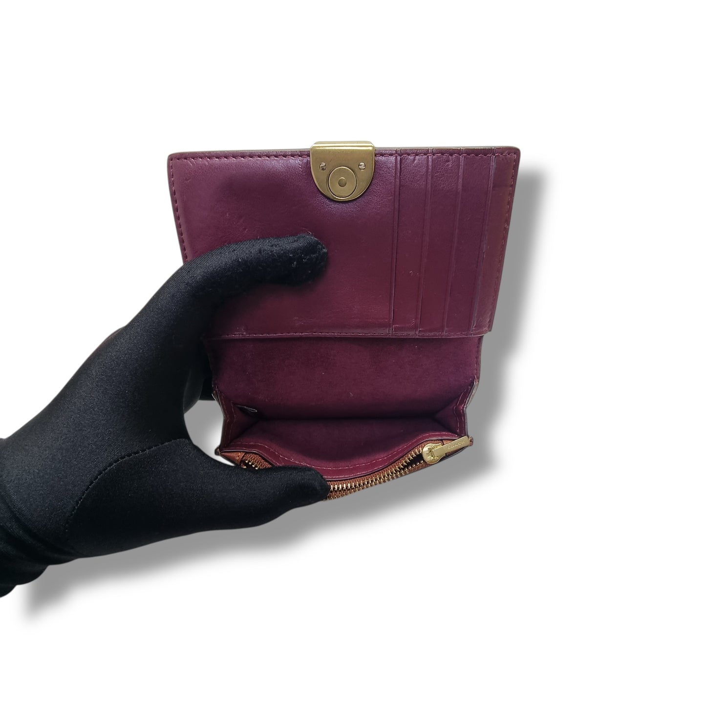 Coach Dreamer Card Case In Signature Canvas Ghw (Brown)