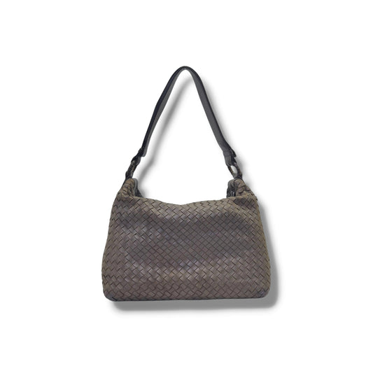Bottega Veneta Intrecciato Leather Hobo Shoulder Bag (Olive)