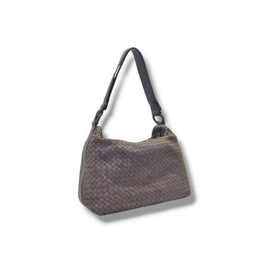 Bottega Veneta Intrecciato Leather Hobo Shoulder Bag (Olive)