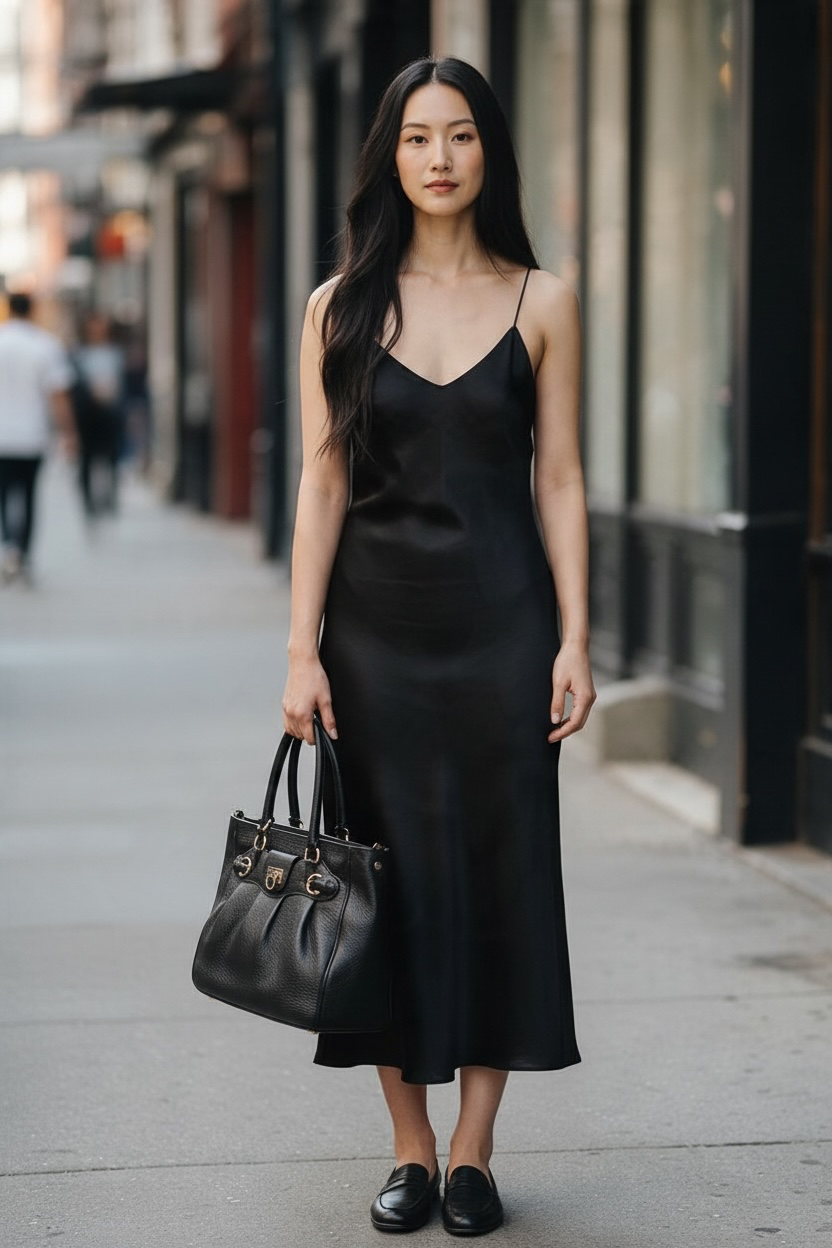 Salvatore Ferragamo Gancini Grained Calfskin Leather Tote Ghw (Black)