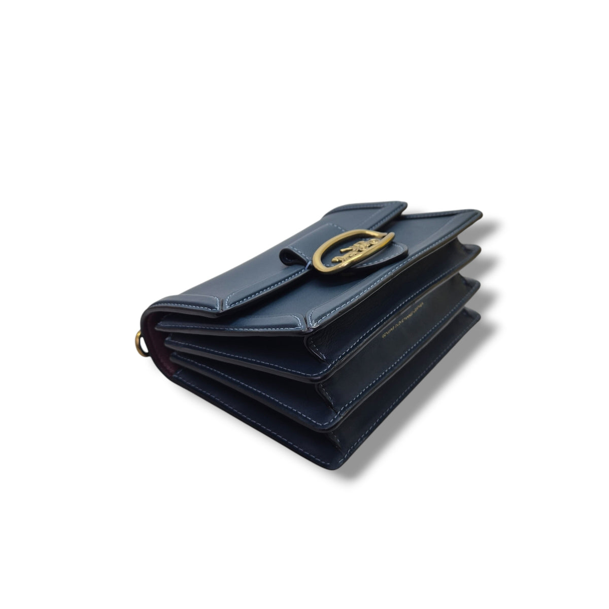 Coach Riley 18 Top Handle Leather Bag Ghw (Dark Blue)