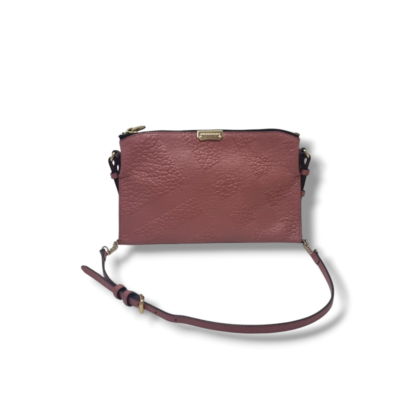 Burberry Peyton Embossed Grained Leather Crossbody Ghw (Pink)