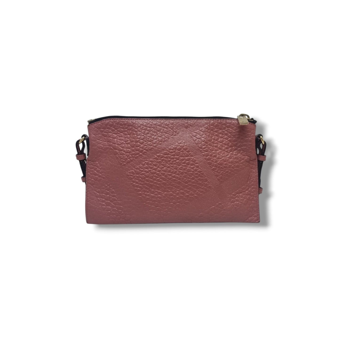 Burberry Peyton Embossed Grained Leather Crossbody Ghw (Pink)