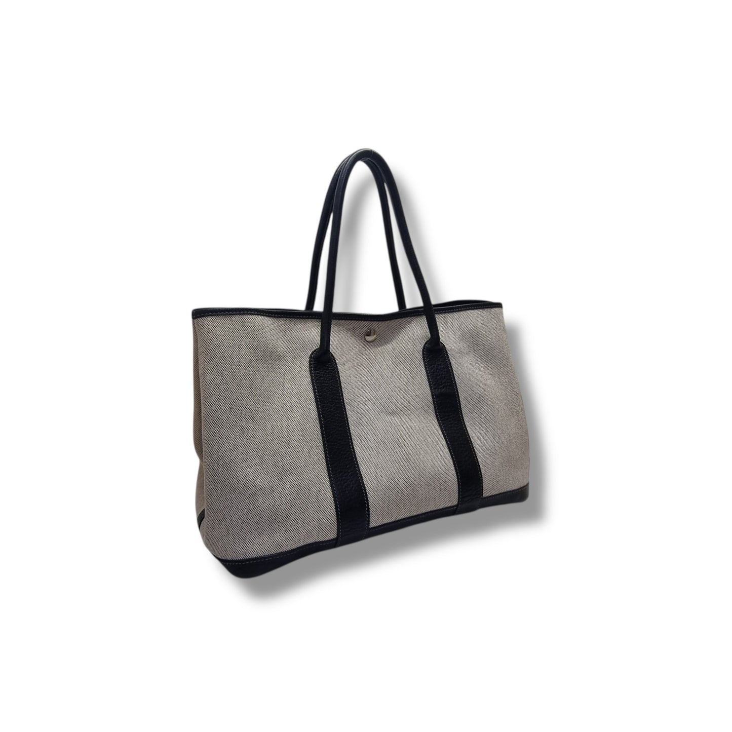 Hermes Garden Party Canvas 36 PM Palladium Coated Hardware (Beige/Black)