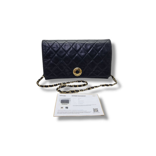 Chanel Vintage Matelasse Chain Lambskin Ghw (Black)