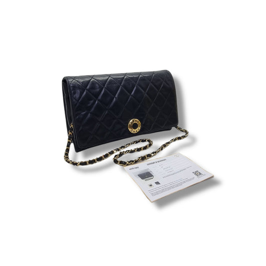 Chanel Vintage Matelasse Chain Lambskin Ghw (Black)