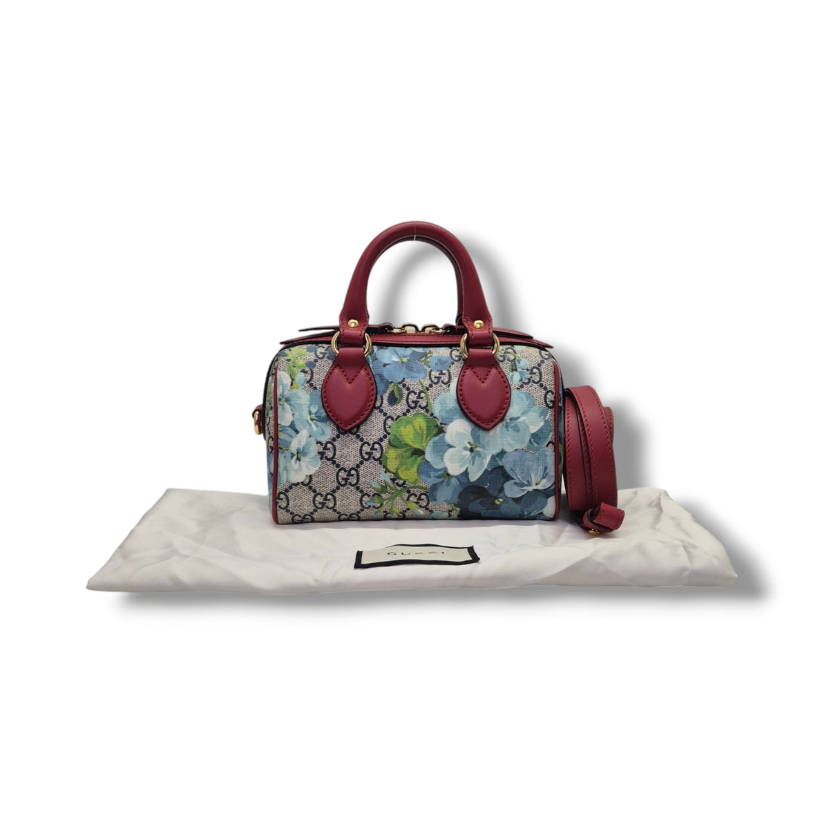 Gucci GG Mini Supreme Canvas Blooms Boston Bag Ghw (Multicolour Floral)
