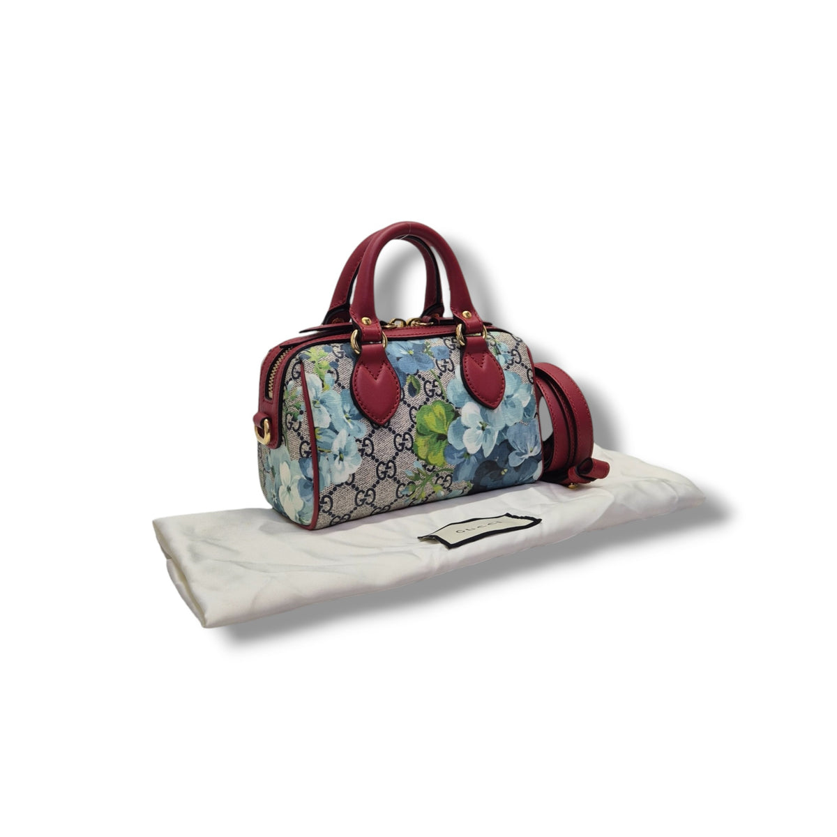 Gucci GG Mini Supreme Canvas Blooms Boston Bag Ghw (Multicolour Floral)