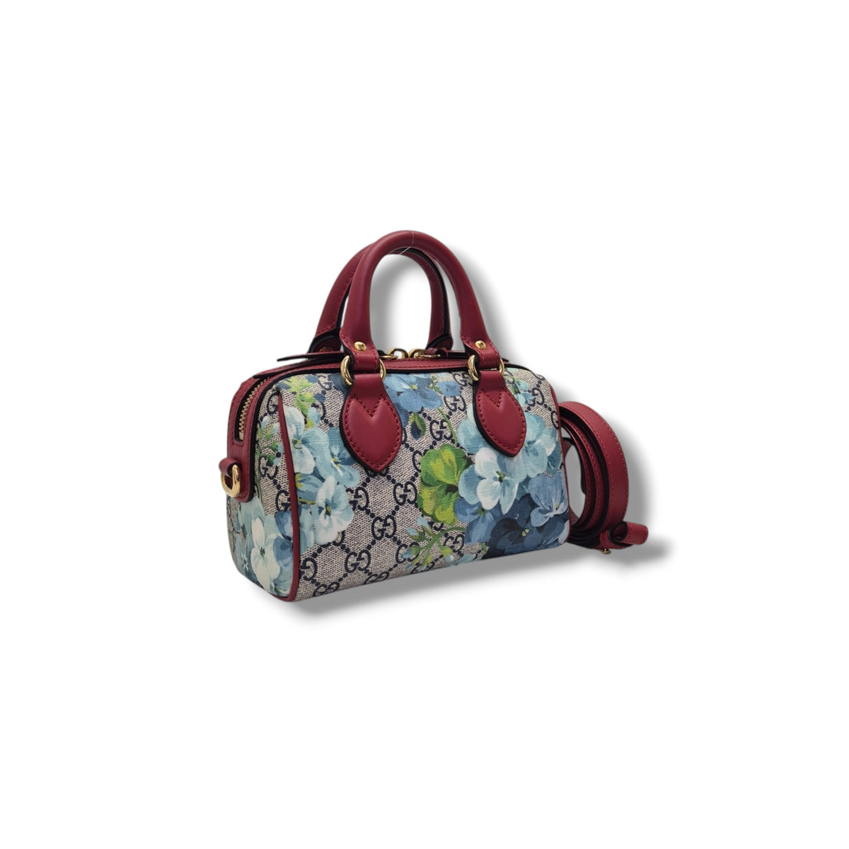 Gucci GG Mini Supreme Canvas Blooms Boston Bag Ghw (Multicolour Floral)