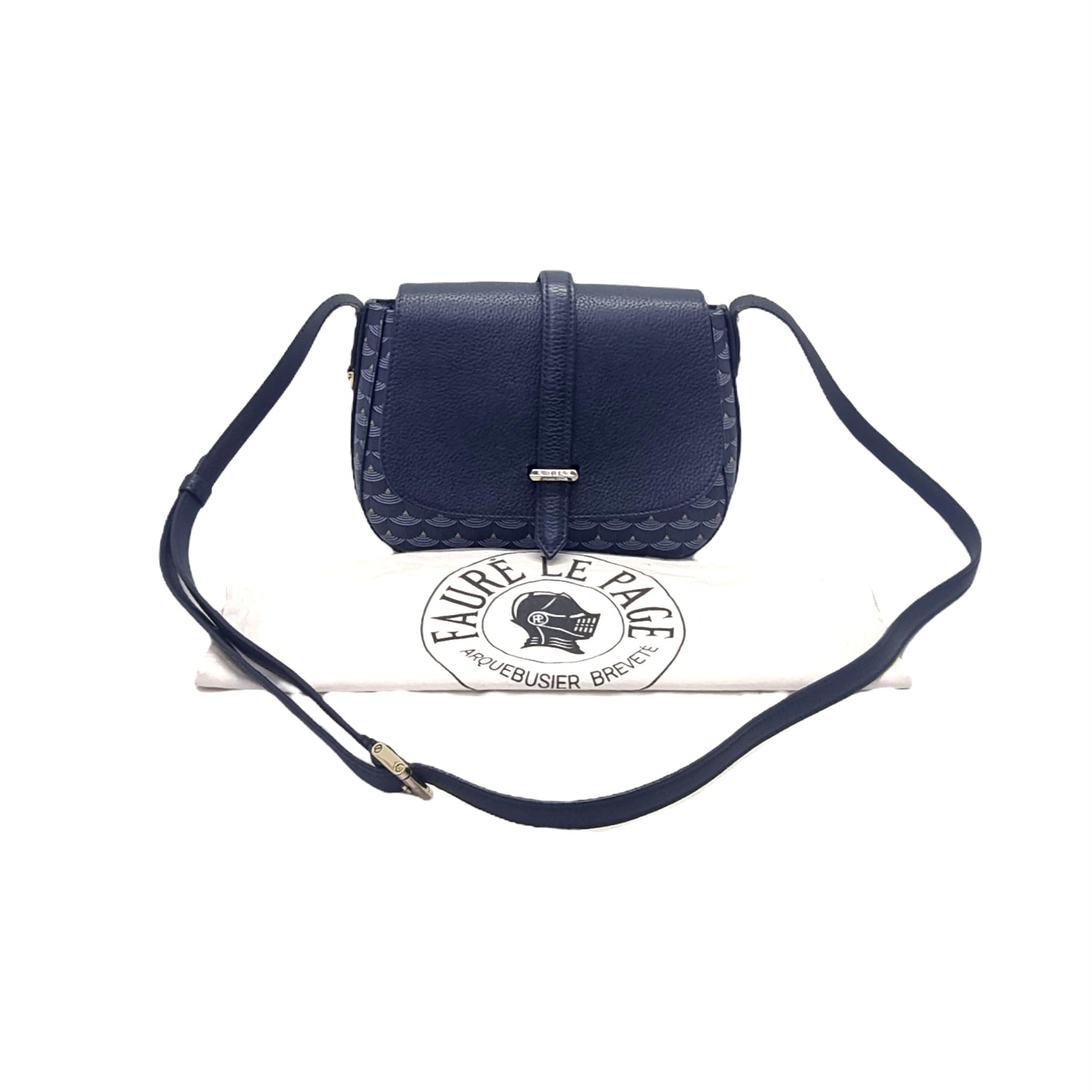 Faure Le Page Cartouchiere 21 leather Crossbody Shw (Blue)