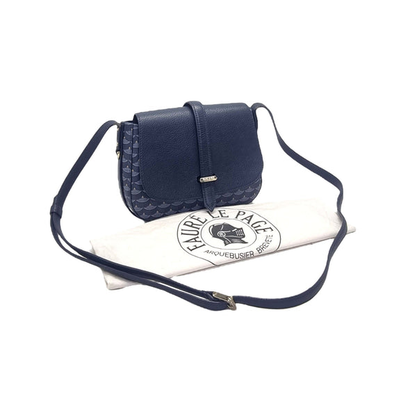 Faure Le Page Cartouchiere 21 leather Crossbody Shw (Blue)