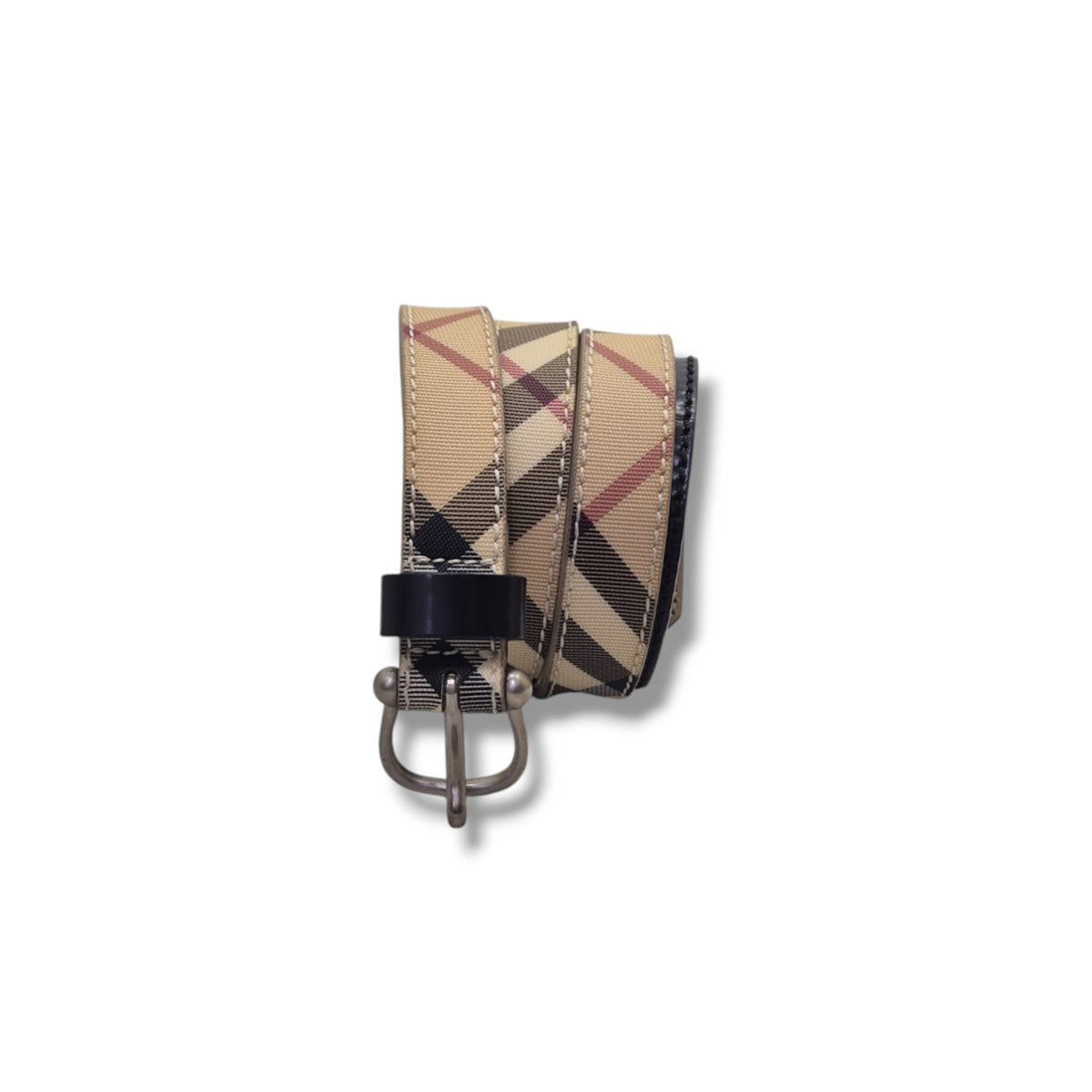 Burberry Nova Check Canvas Belt Shw (Black/Beige)