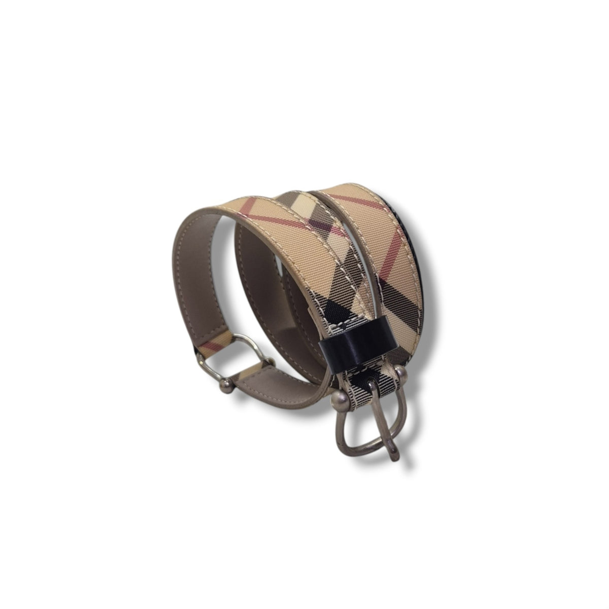 Burberry Nova Check Canvas Belt Shw (Black/Beige)