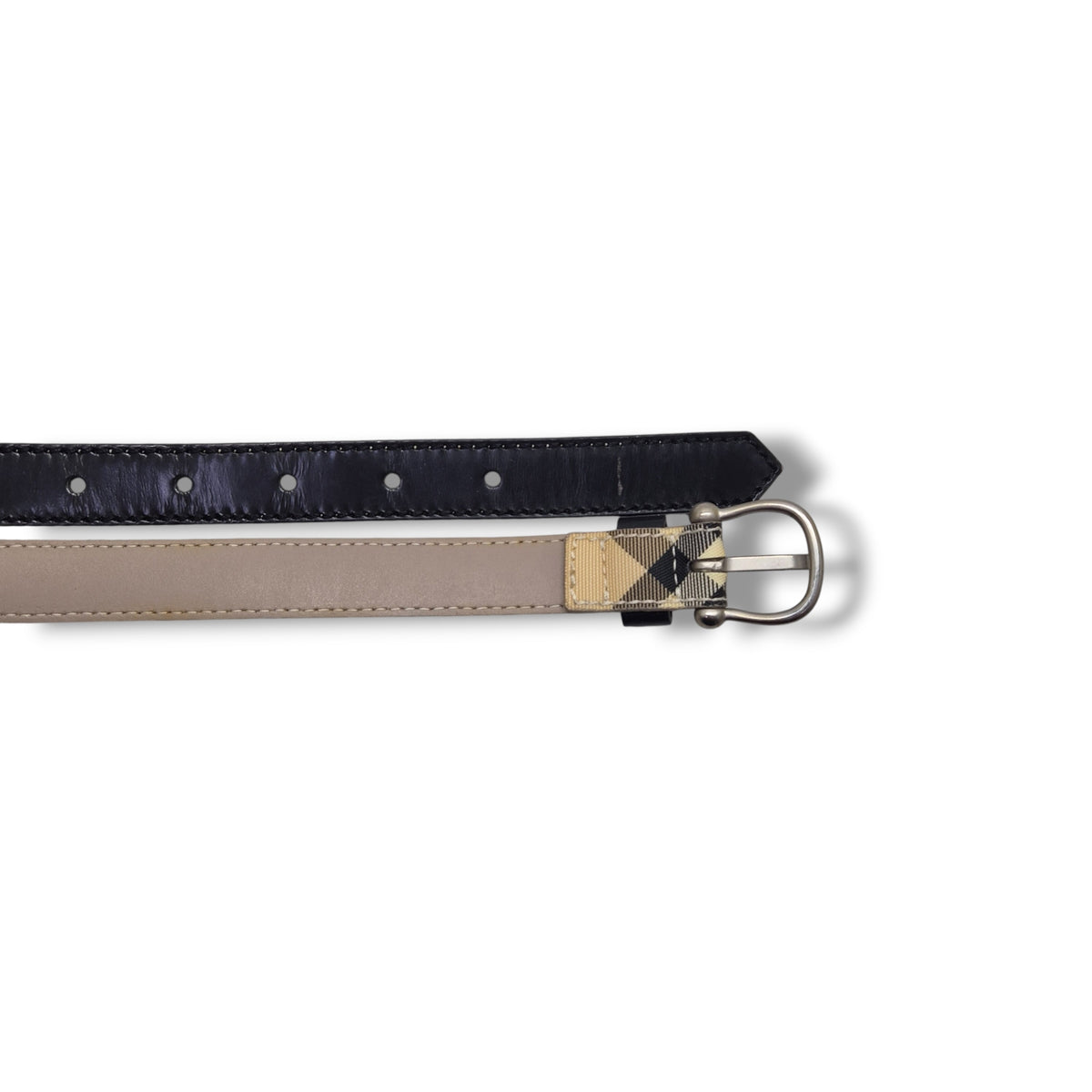 Burberry Nova Check Canvas Belt Shw (Black/Beige)