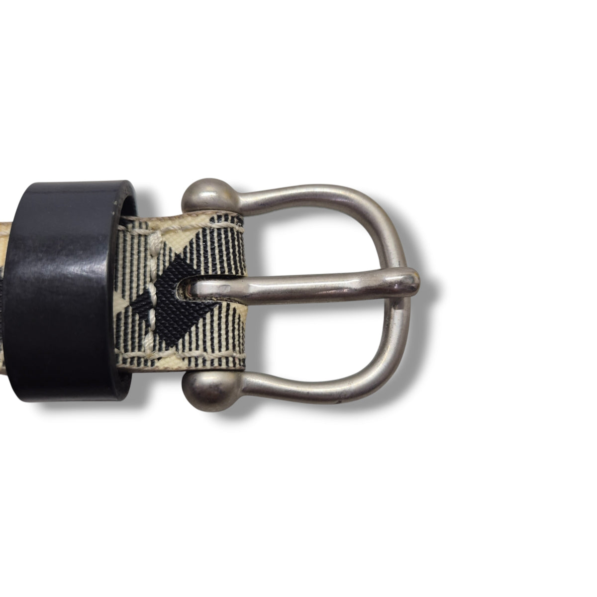 Burberry Nova Check Canvas Belt Shw (Black/Beige)
