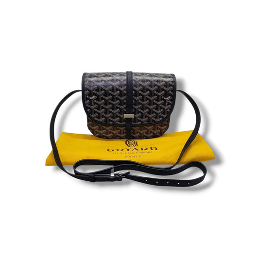Goyard Belvedere 11 PM Goyardine Canvas Crossbody Phw (Black)