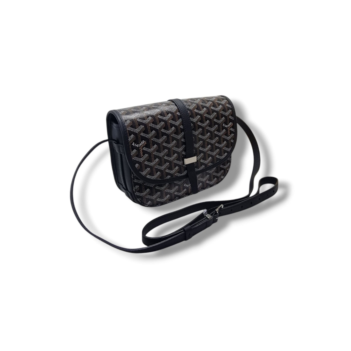 Goyard Belvedere 11 PM Goyardine Canvas Crossbody Phw (Black)