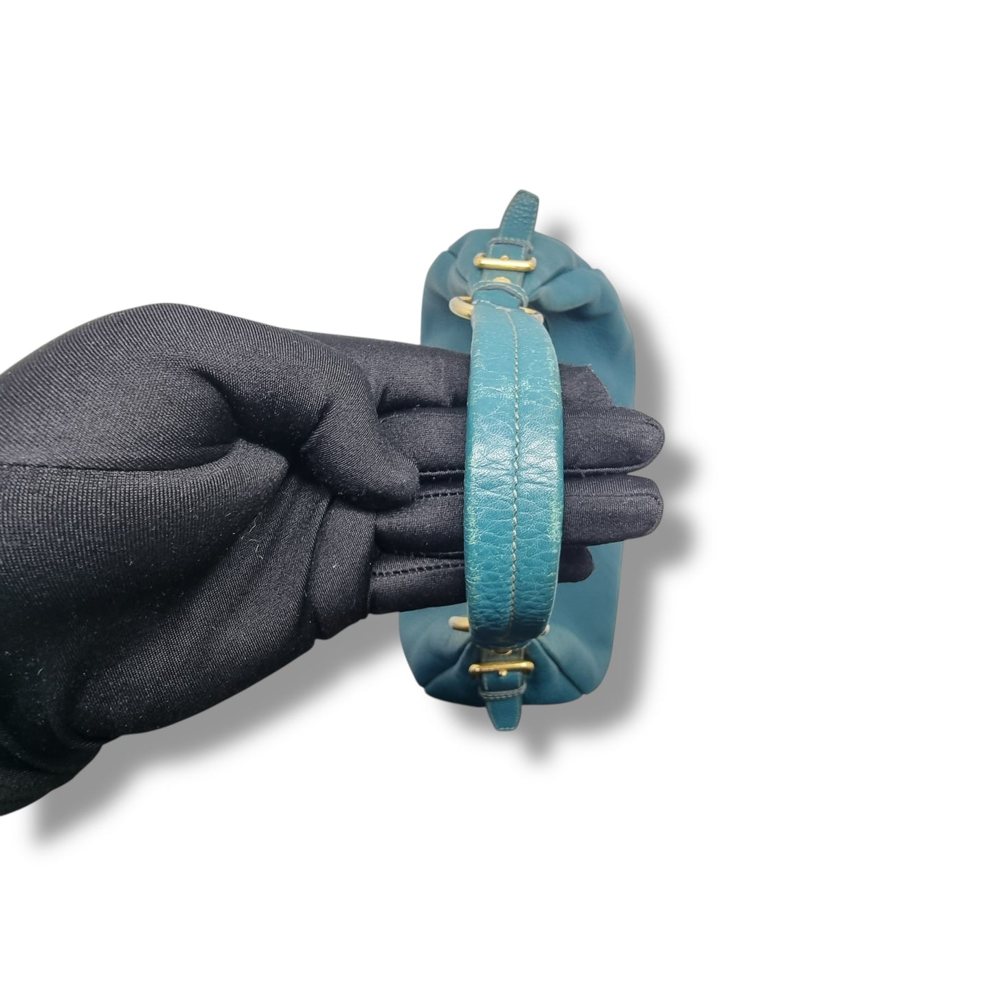 Prada Vitello Daino Leather Hobo Bag Ghw (Turquoise)