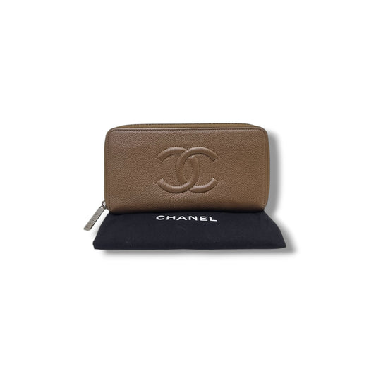 Chanel Zip Around Long Wallet Shw (Brown)