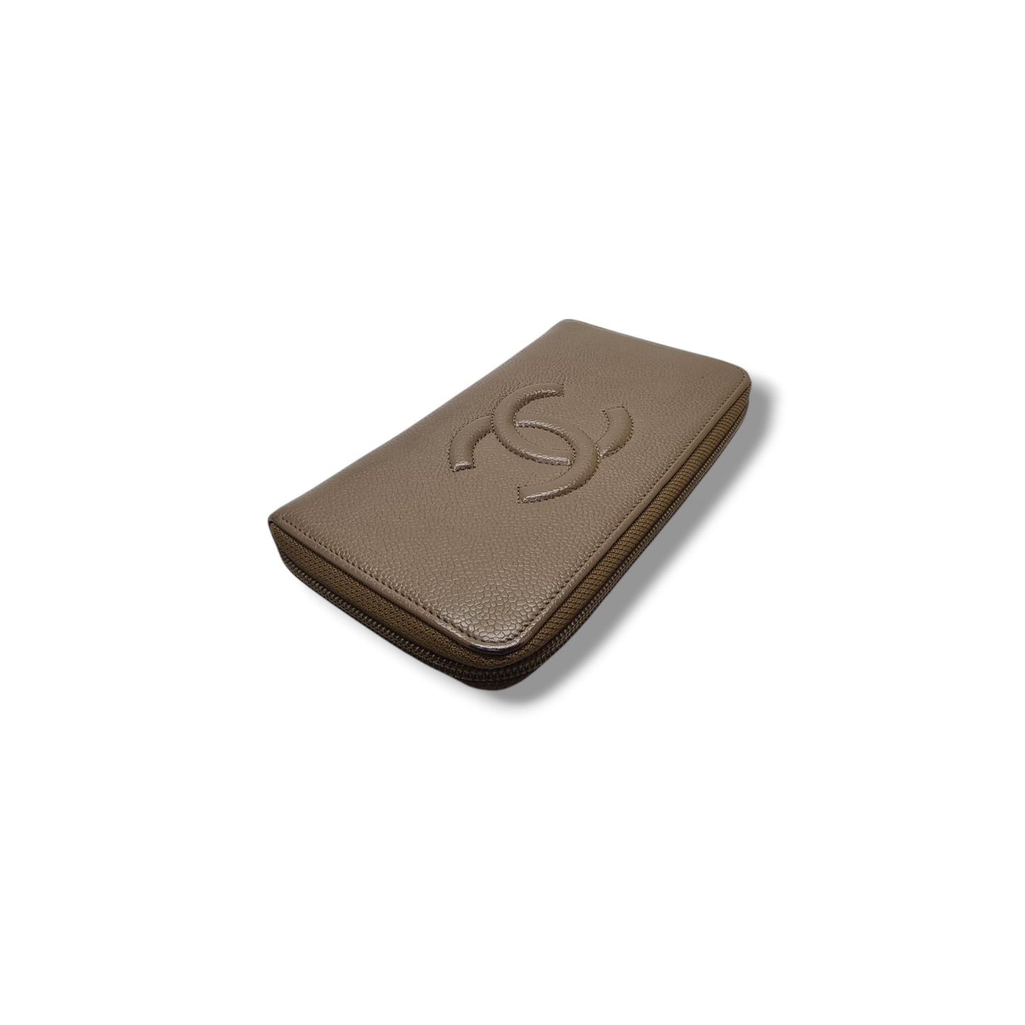 Chanel Zip Around Long Wallet Shw (Brown)
