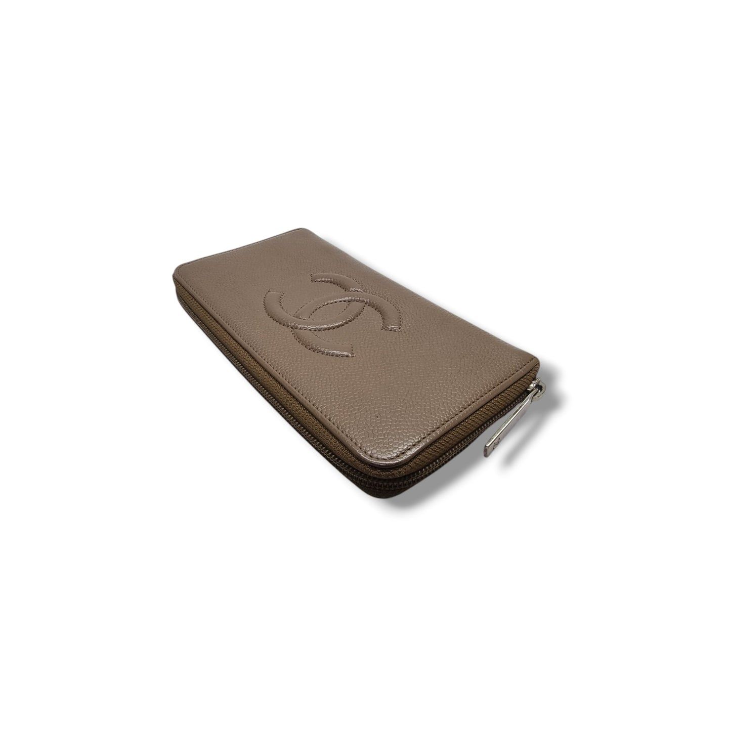 Chanel Zip Around Long Wallet Shw (Brown)