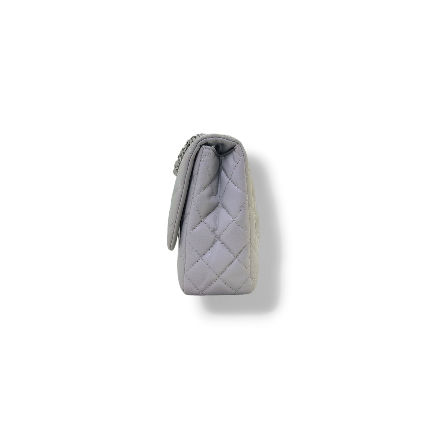 Chanel Classic Jumbo Single Flap Caviar Shw (Light Grey)