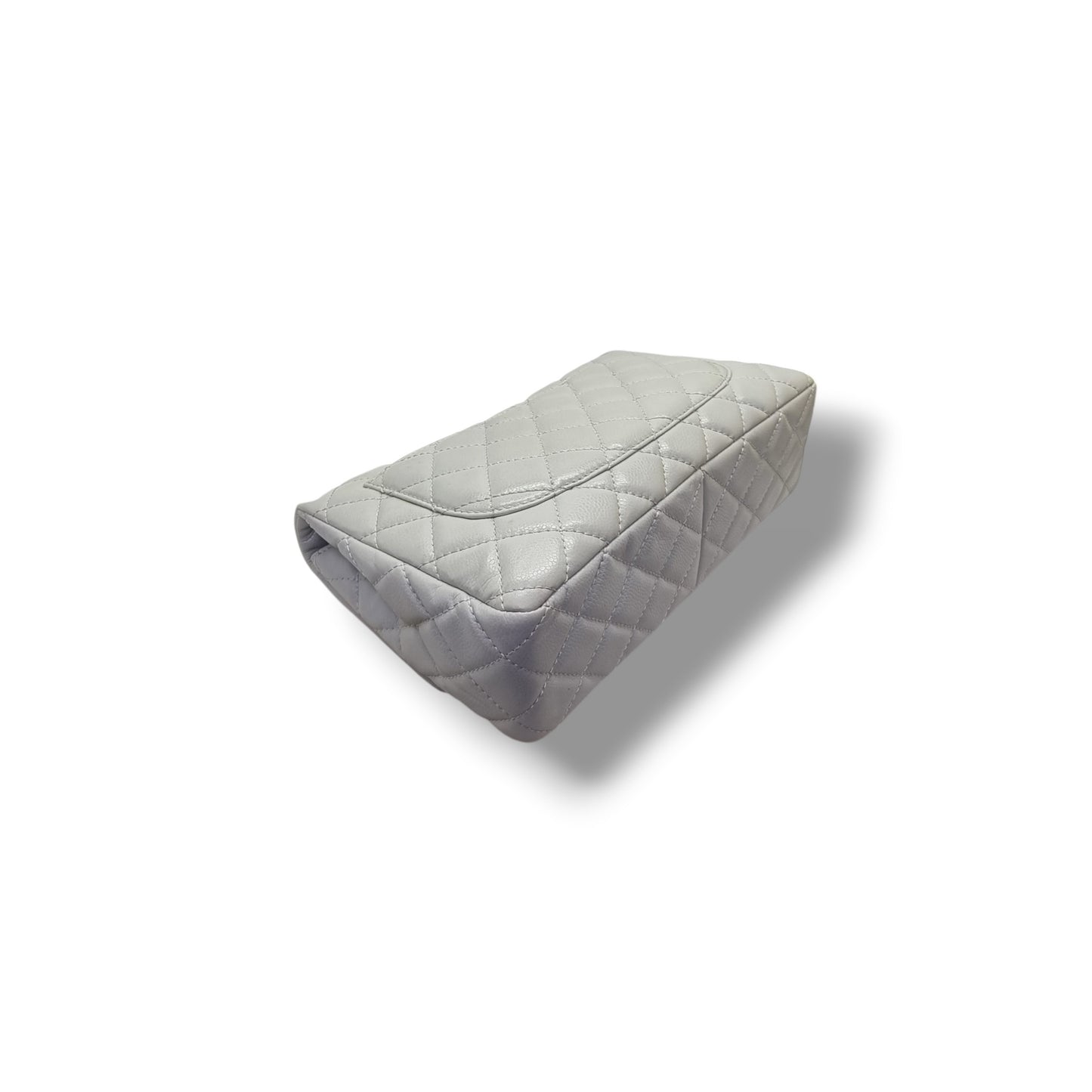 Chanel Classic Jumbo Single Flap Caviar Shw (Light Grey)