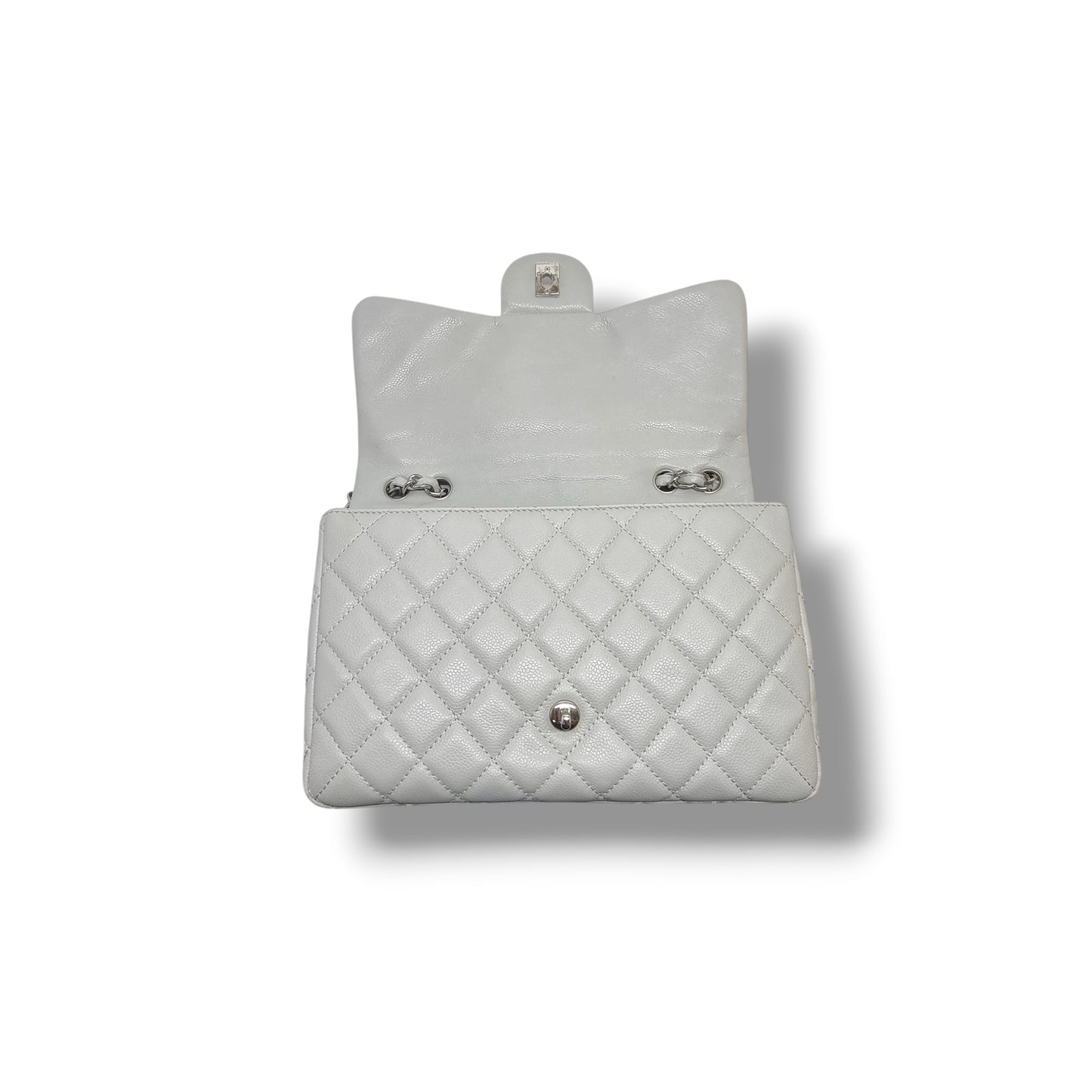 Chanel Classic Jumbo Single Flap Caviar Shw (Light Grey)