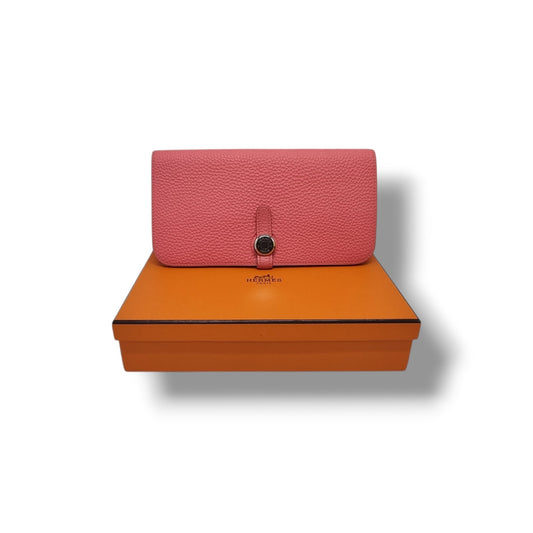 Hermes Dogon Evercolor Long Wallet Phw (Rose Azalee)